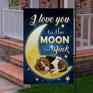 Basset Hound I Love You To The Moon And Back Garden Flag