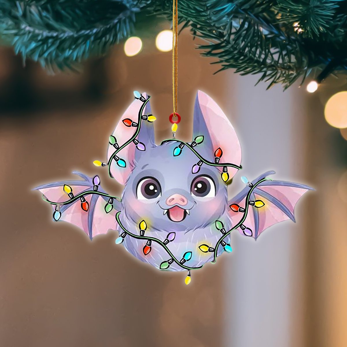 Bat Christmas Light Hanging Ornament