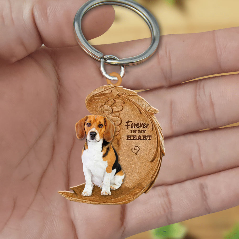 Beagle Forever In My Heart Flat Acrylic Keychain