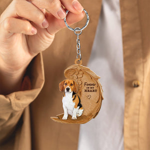 Beagle Forever In My Heart Flat Acrylic Keychain