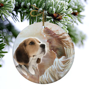 New Release -Beagle With God Porcelain/Ceramic Ornament