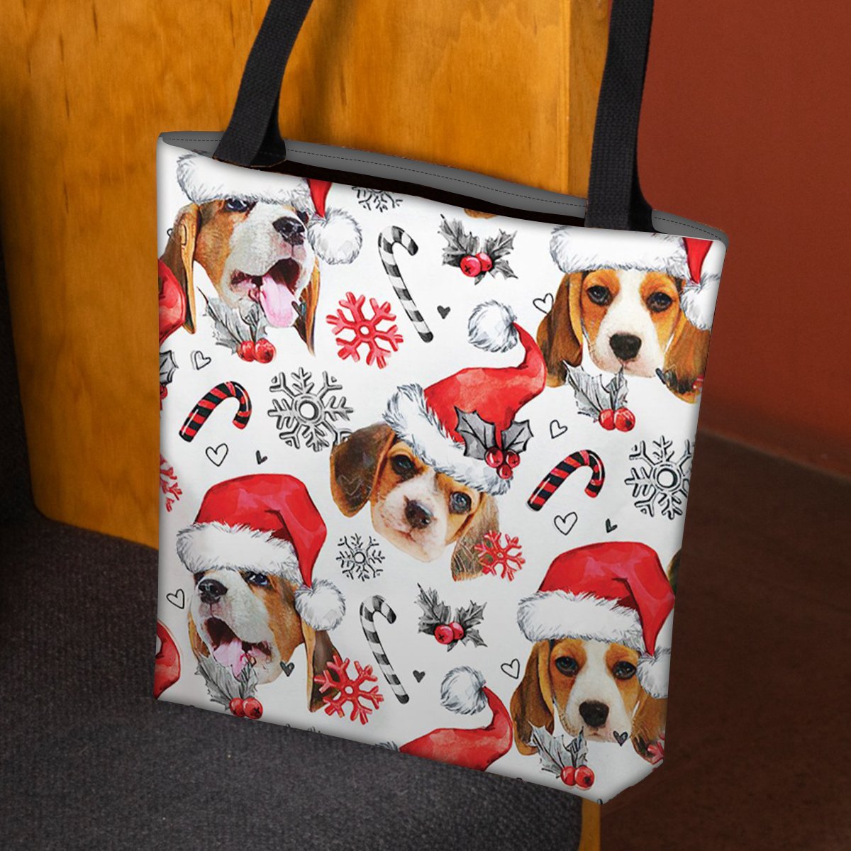 Beagle Merry Christmas Tote Bag