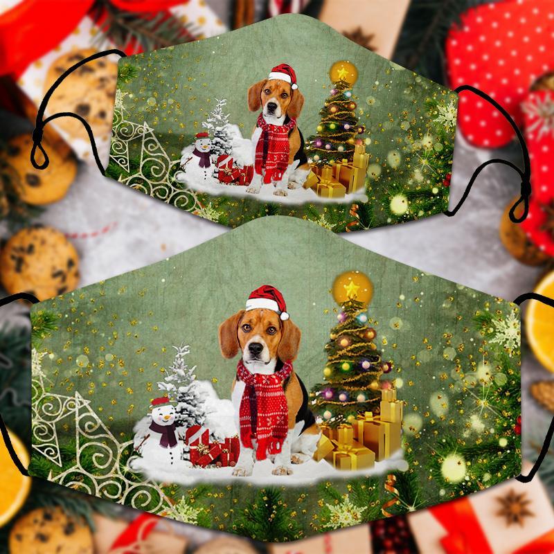Beagle Merry Christmas Face Mask