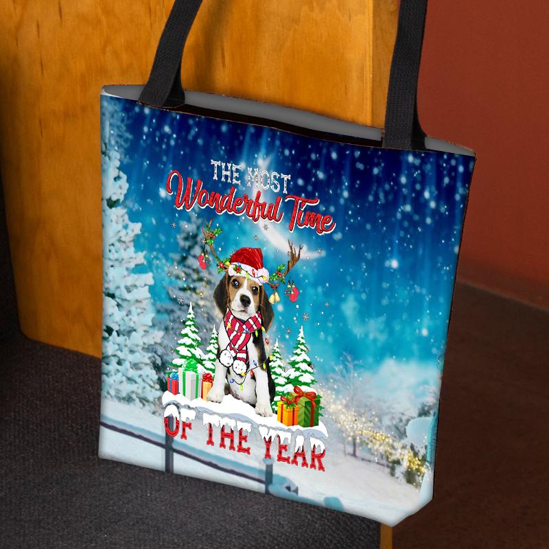 Beagle Christmas Tote Bag