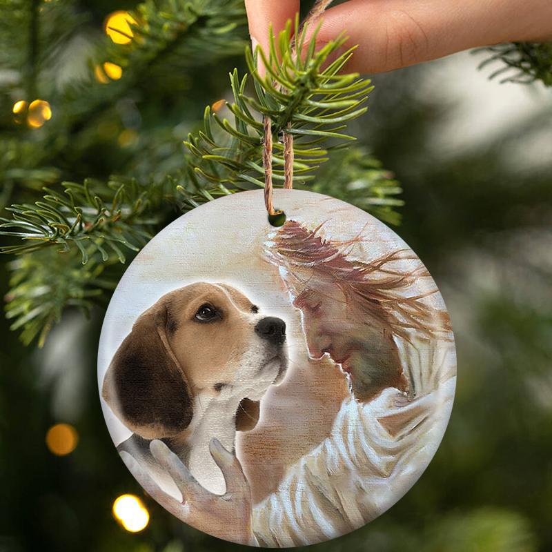 New Release -Beagle With God Porcelain/Ceramic Ornament