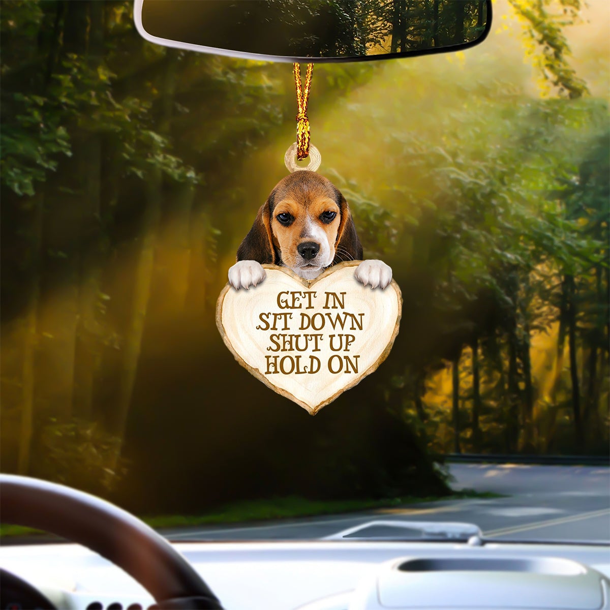 Beagle Heart Shape Get In Car Hanging Ornament
