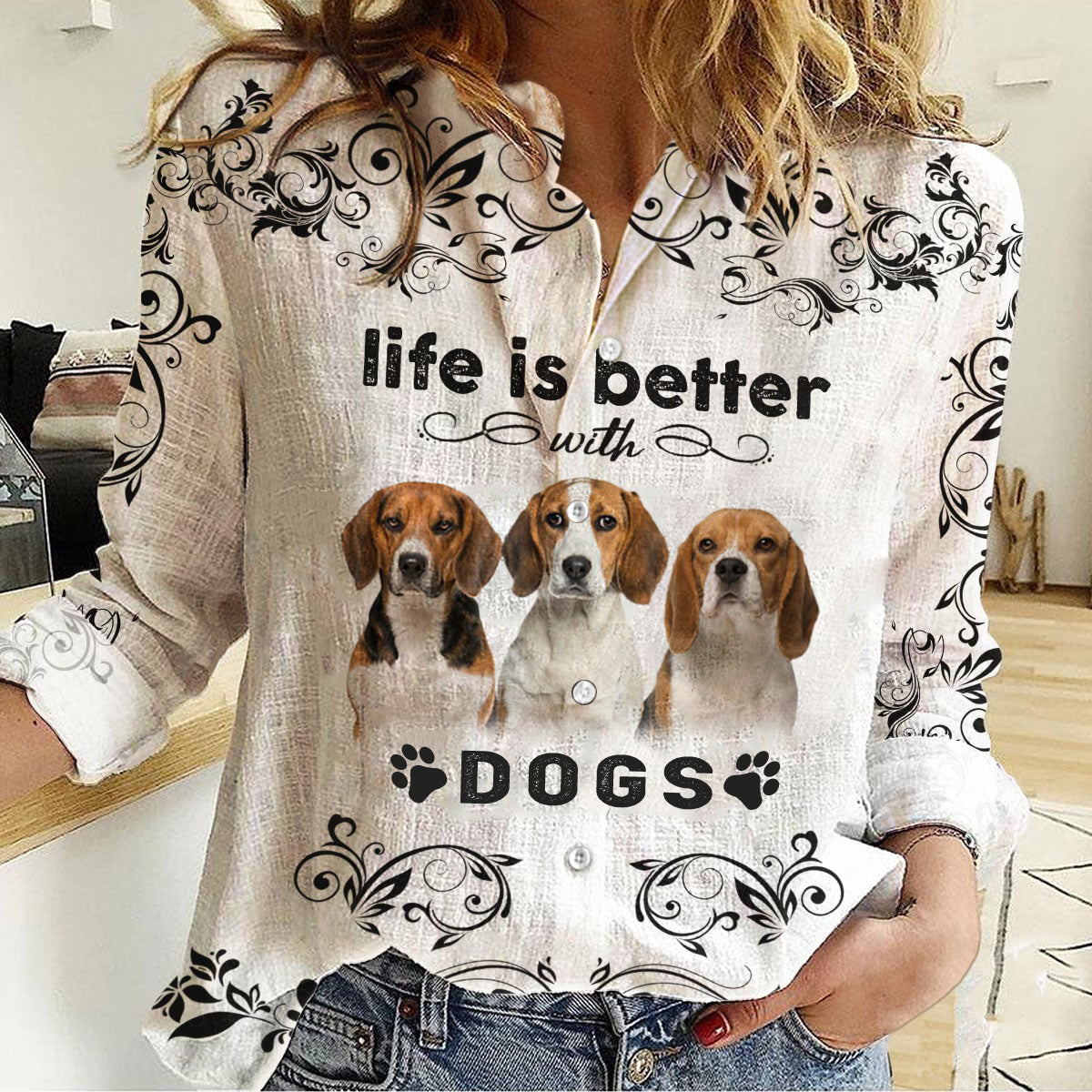Beagle -Life Is Better With Dogs Women's Long-Sleeve Shirt