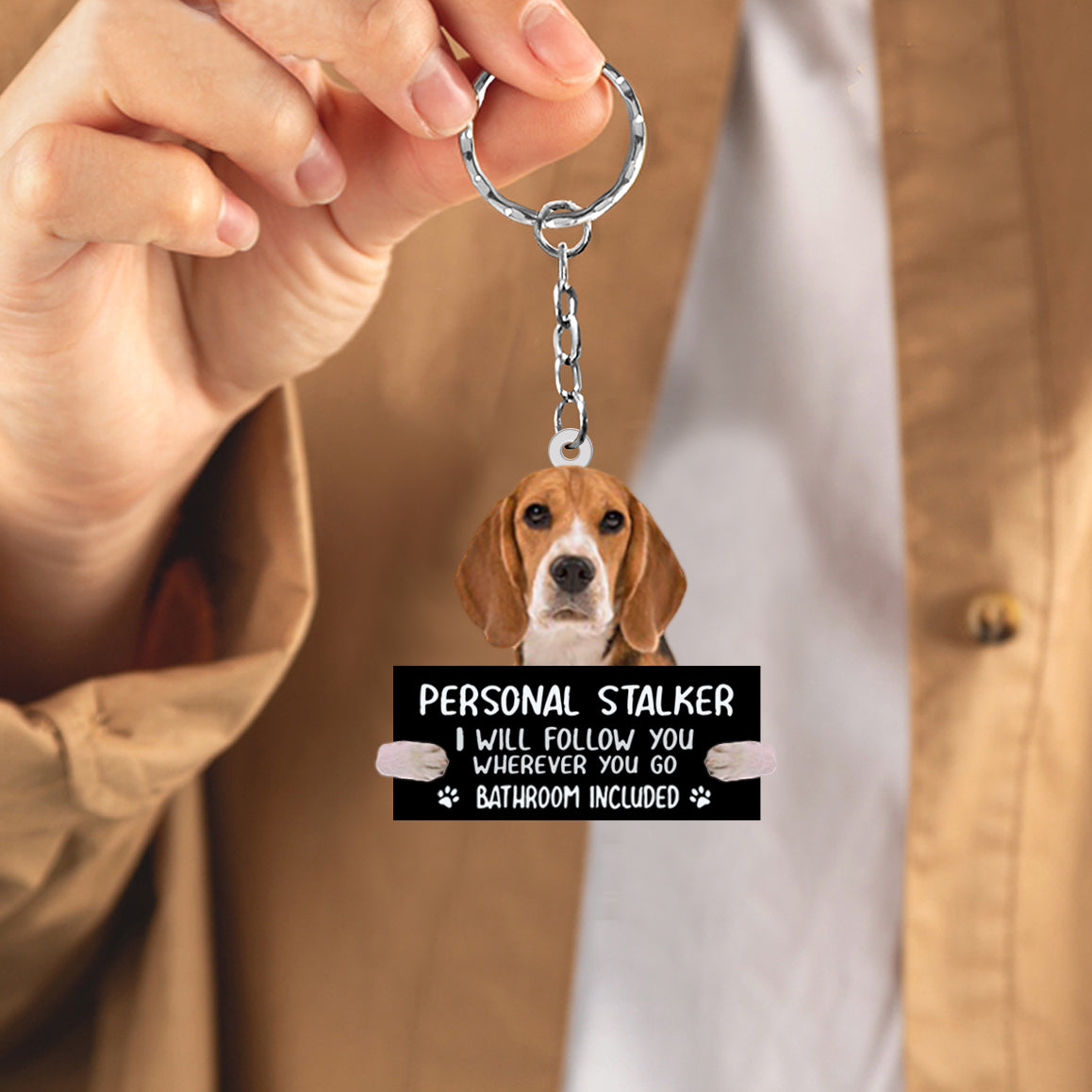 Beagle Personal Stalker Acrylic Keychain