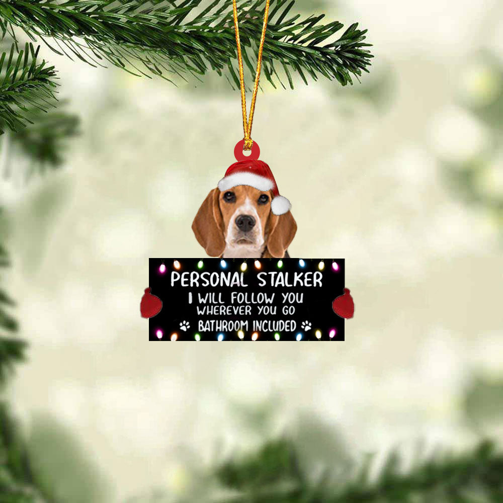 Beagle Personal Stalker Christmas Hanging Ornament