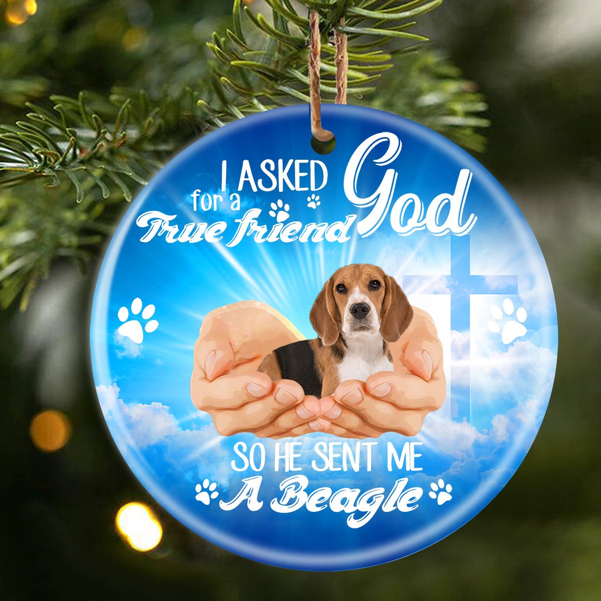 God Send Me A/An Beagle Porcelain/Ceramic Ornament