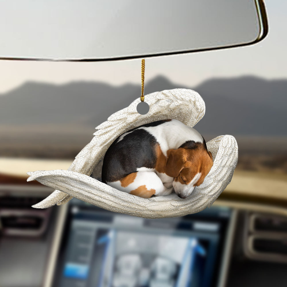 Beagle Sleeping Angel Car Hanging Ornament