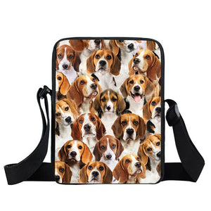 A Bunch Of Beagles Oxford Cloth Zipped Messenger Bag