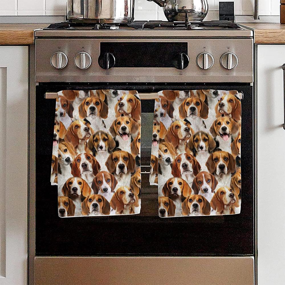 A Bunch Of Beagles Kitchen Towel