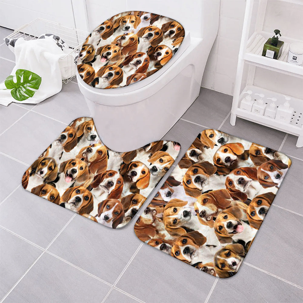 A Bunch Of Beagles Bathroom Mat Set