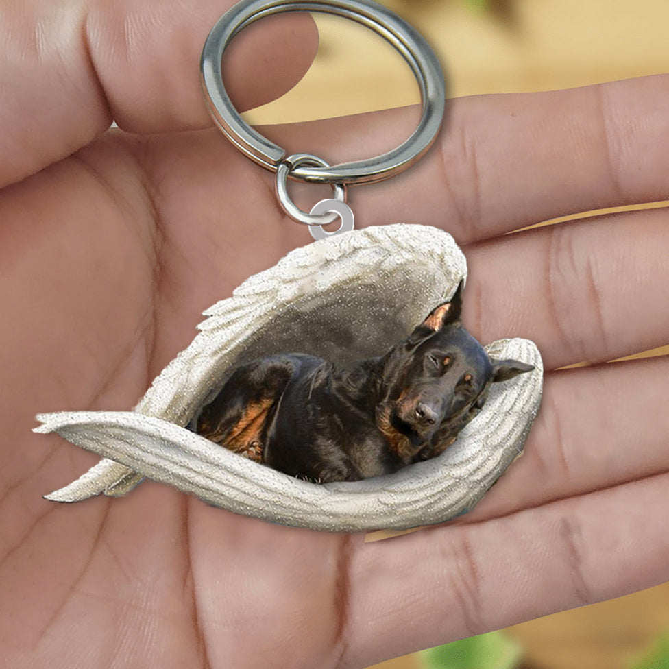 Beauceron1 Sleeping Angel Acrylic Keychain