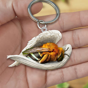 Bee Sleeping Angel Acrylic Keychain