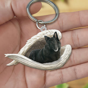 Belgian Shepherd 1 Sleeping Angel Acrylic Keychain