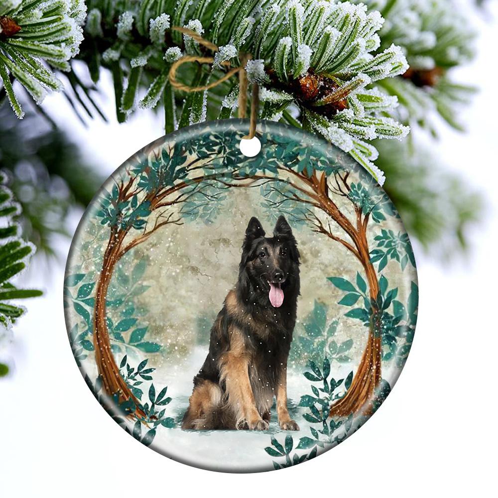 Belgian Tervuren Among Forest Porcelain/Ceramic Ornament