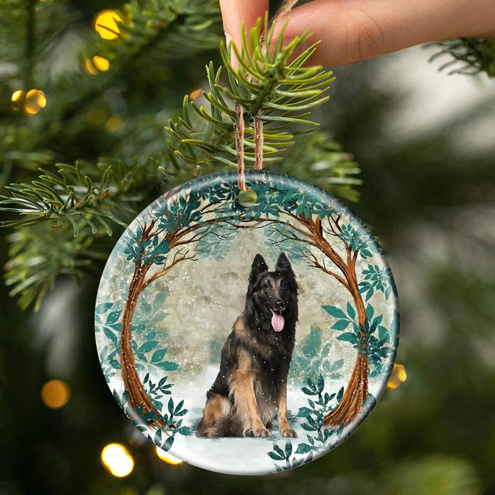 Belgian Tervuren Among Forest Porcelain/Ceramic Ornament