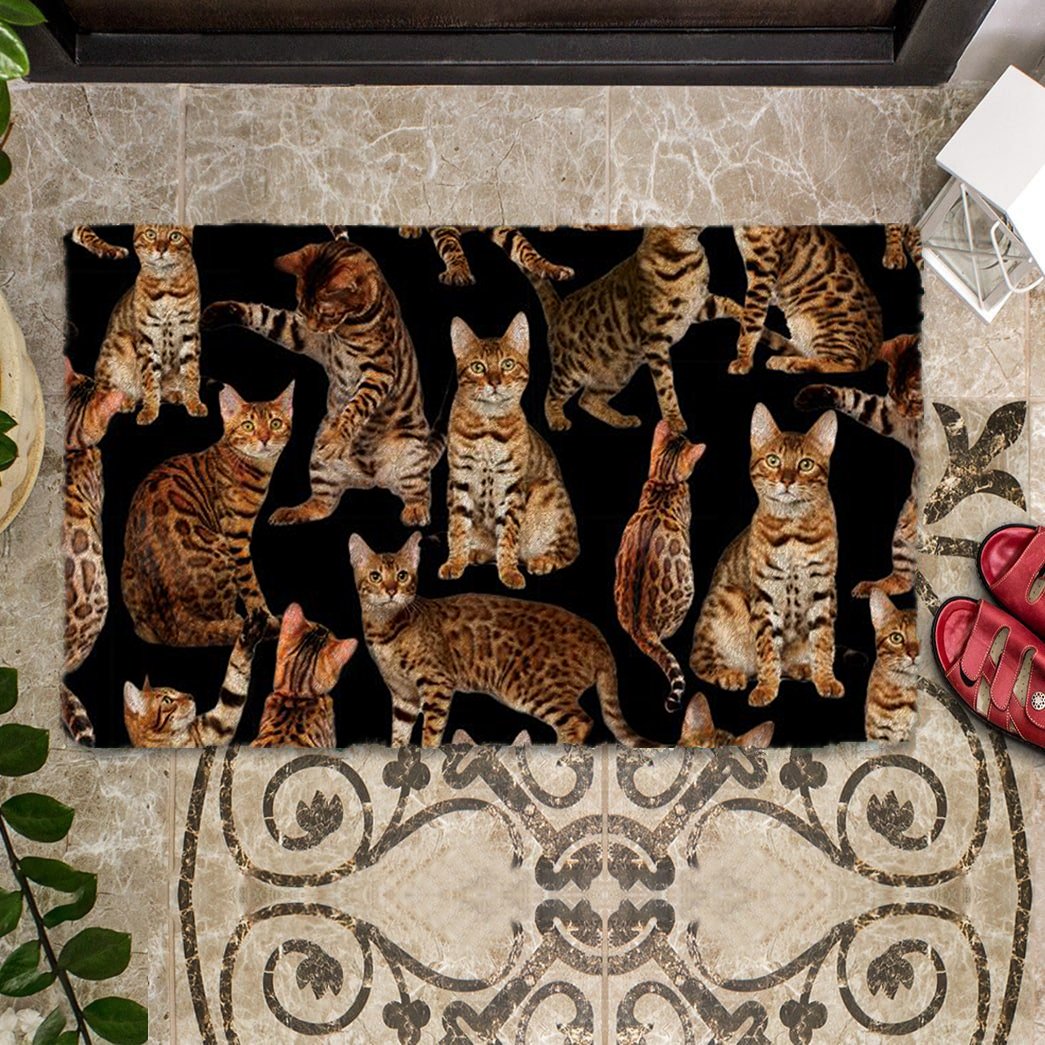 A Bunch Of Bengal Cats Doormat
