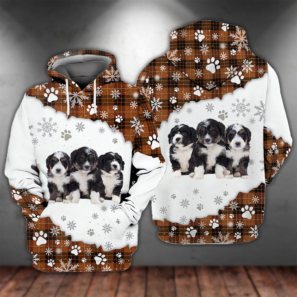 Bernedoodle Happy Holiday Unisex Hoodie