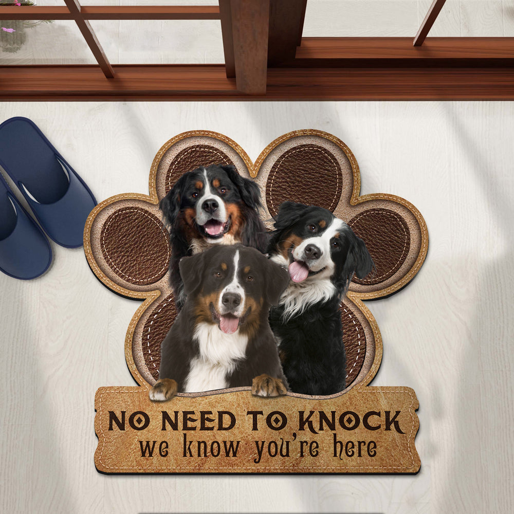 Bernese-Mountain No Need To Knock We Know You're Here Custom Doormat