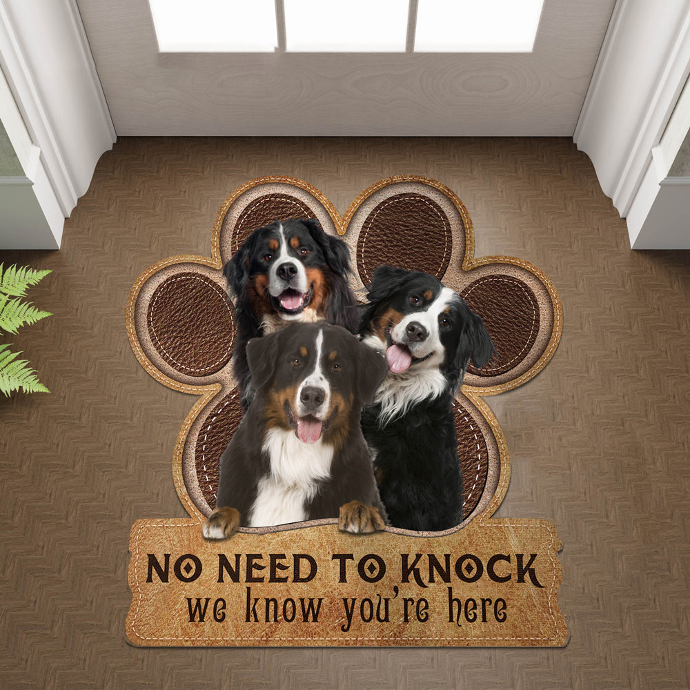 Bernese-Mountain No Need To Knock We Know You're Here Custom Doormat