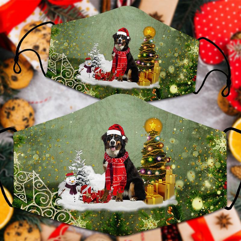 Bernese Mountain Merry Christmas Face Mask