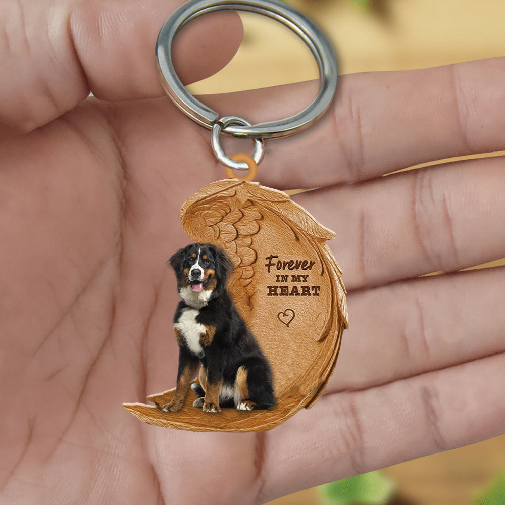 Bernese Mountain Forever In My Heart Flat Acrylic Keychain