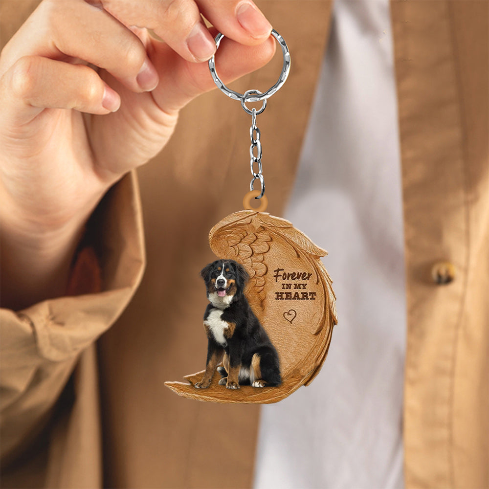 Bernese Mountain Forever In My Heart Flat Acrylic Keychain