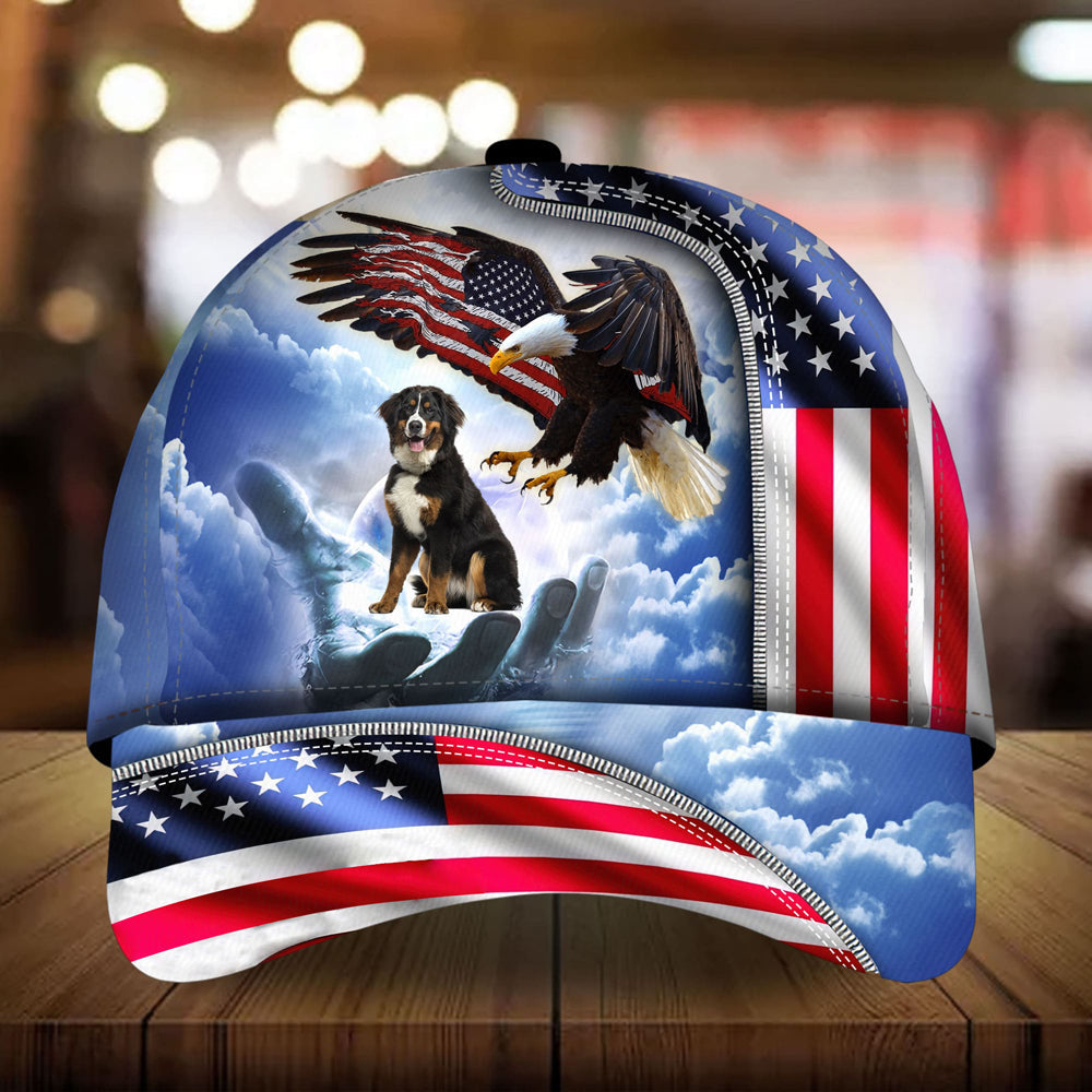 Bernese Mountain Perfect One Nation Under God Cap For Patriots And Dog Lovers