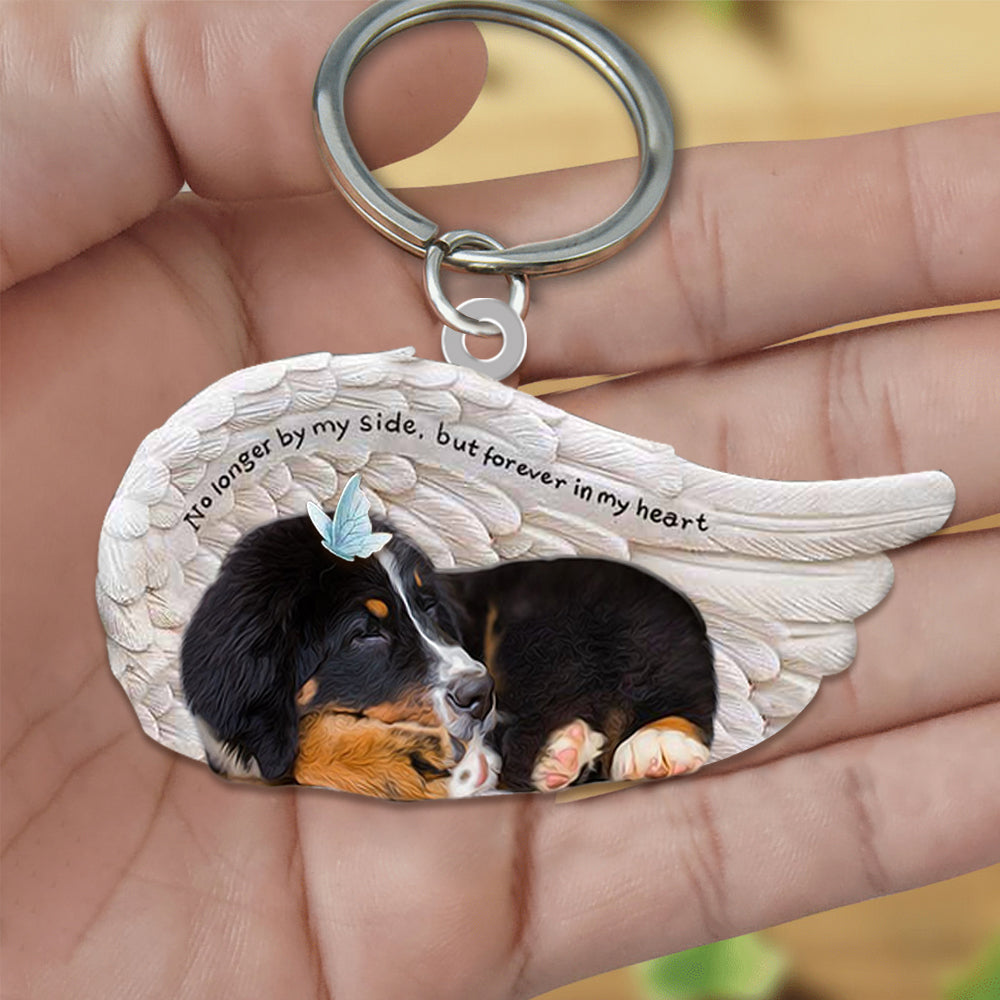 Bernese Mountain Dog Sleeping Angel - Forever In My Heart Acrylic Keychain