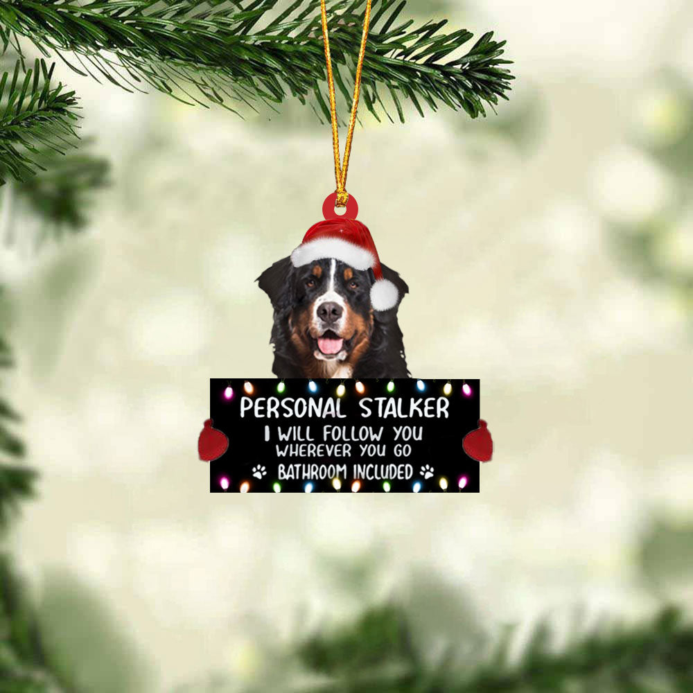 Bernese Mountain Personal Stalker Christmas Hanging Ornament