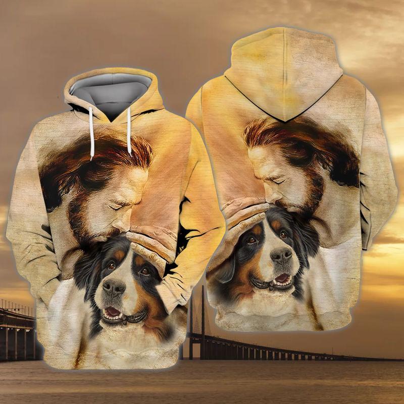 Bernese Mountain With God Unisex Hoodie