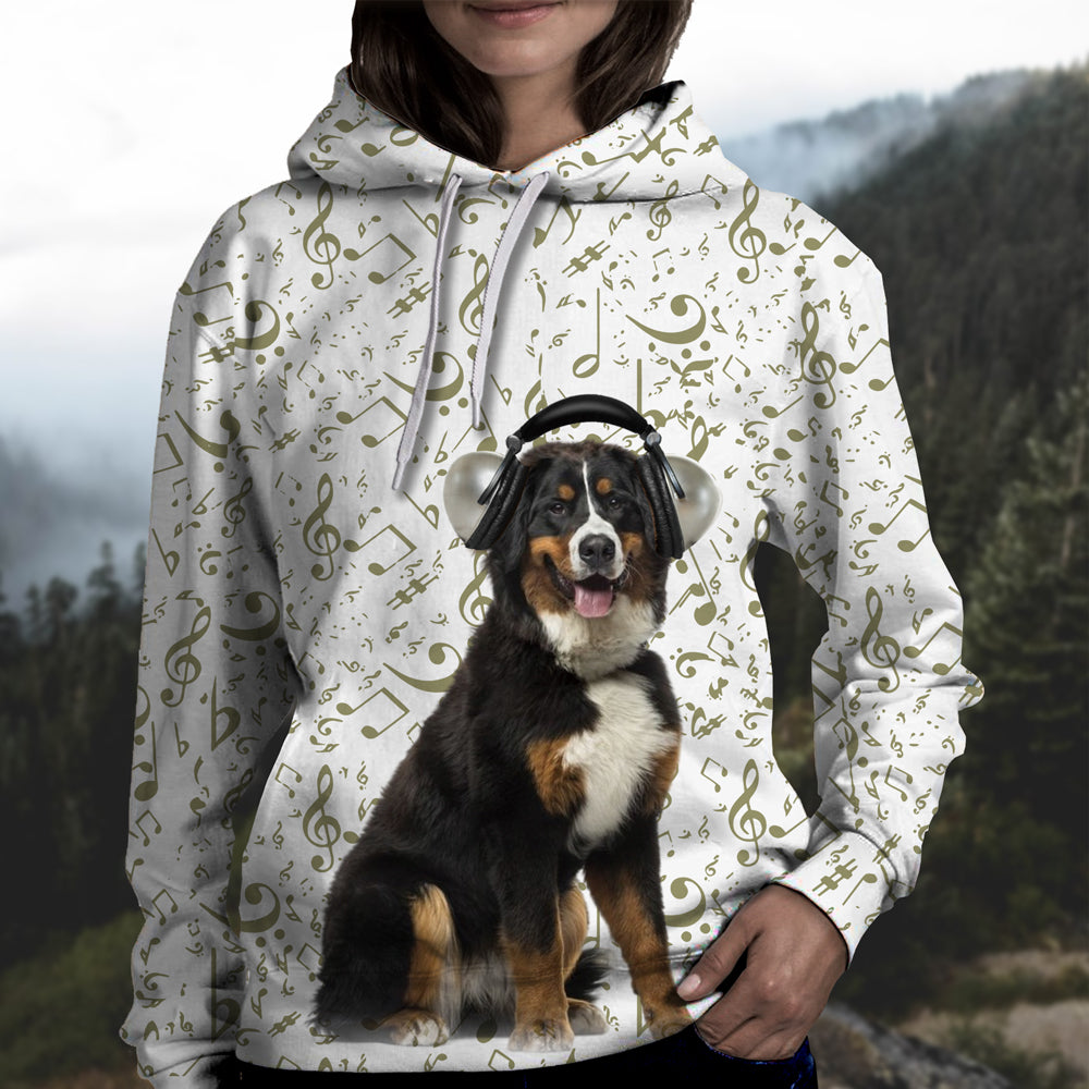 Great Music With Bernese Mountain Unisex Hoodie
