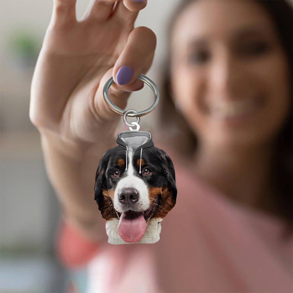 Bernese Mountain 3D Graphic Hoodie Acrylic Keychain
