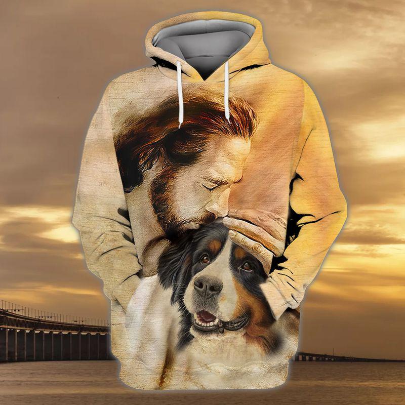 Bernese Mountain With God Unisex Hoodie