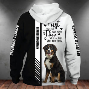 Bernese Mountain-First We Steal Your Heart Unisex Hoodie