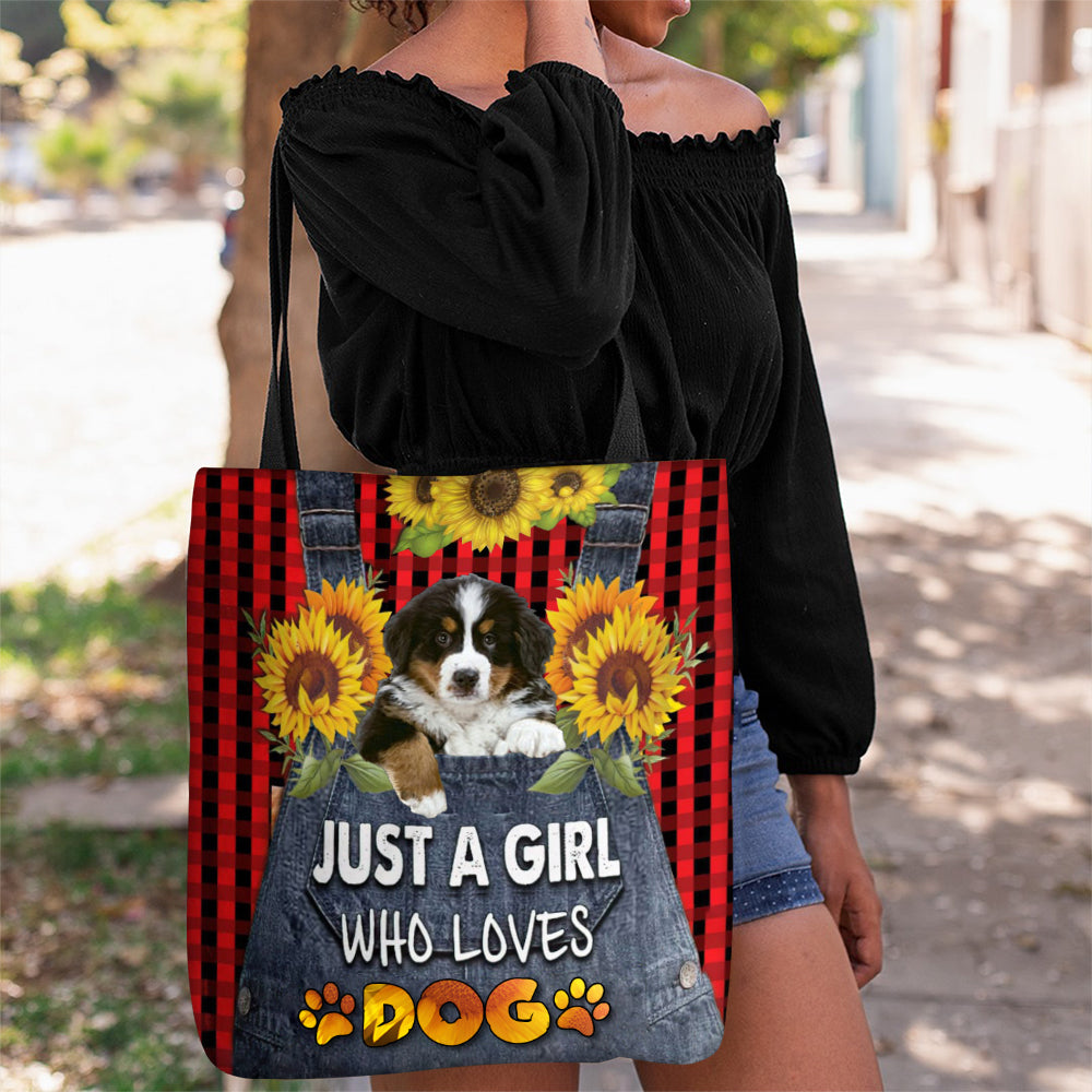 Bernese Mountain-Just A Girl Who Loves Dog Tote Bag