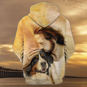 Bernese Mountain With God Unisex Hoodie