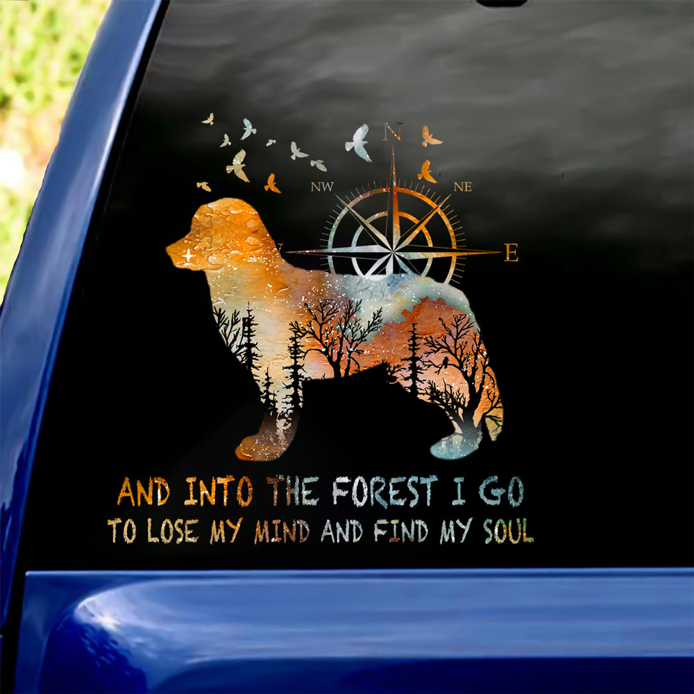 Bernese Mountain Into The Forest I Go To Lose My Mind And Find My Soul Car/ Door/ Fridge/ Laptop Sticker V1
