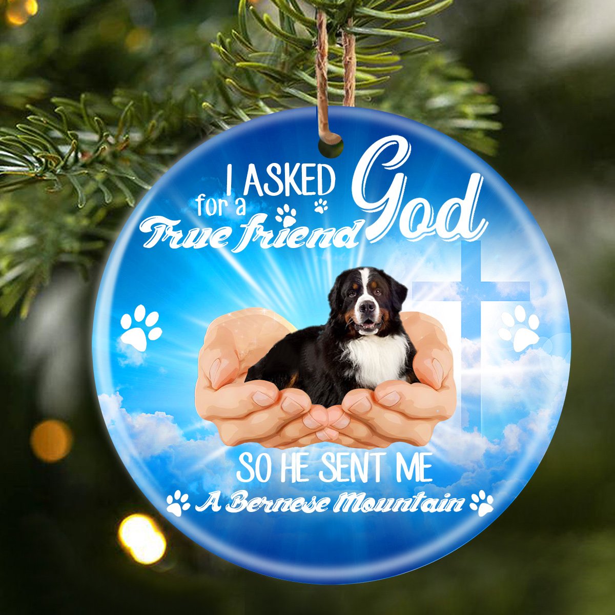 God Send Me A/An Bernese Mountain Porcelain/Ceramic Ornament