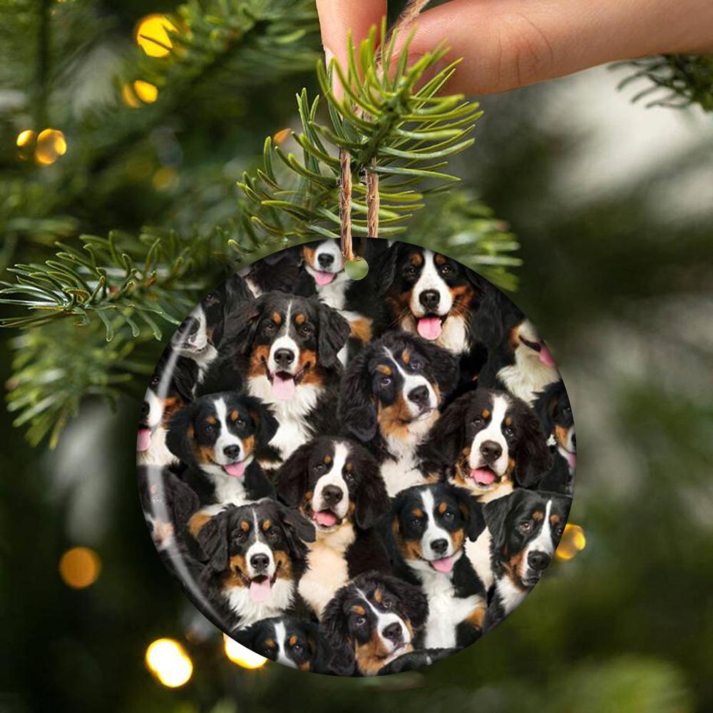 A Bunch Of Bernese Mountains Porcelain/Ceramic Ornament