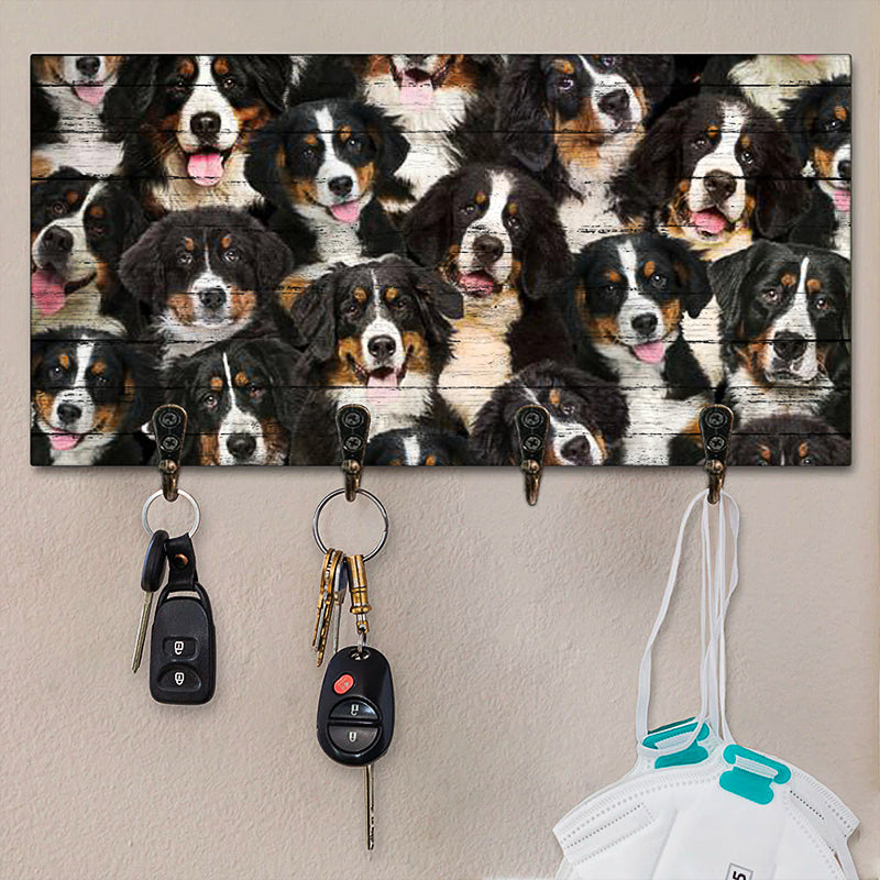 A Bunch Of Bernese Mountains Key Hanger
