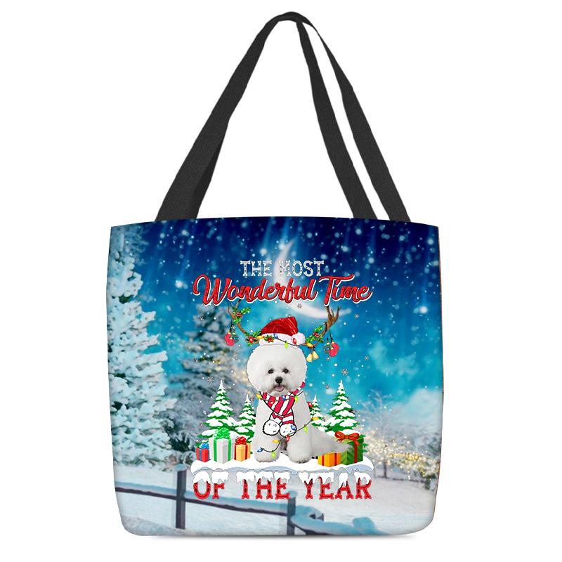 Bichon Frise Christmas Tote Bag