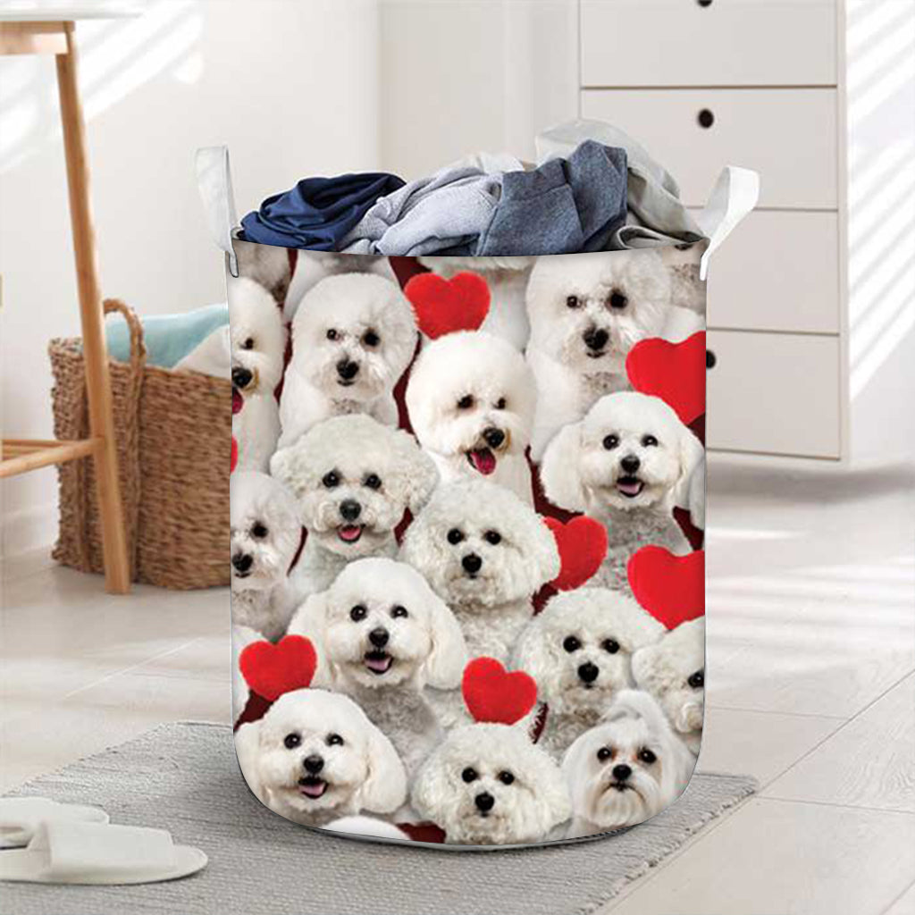 A Bunch Of Bichon Frises Laundry Basket