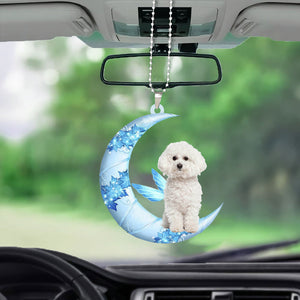Bichon Frise Angel From The Moon Car Hanging Ornament