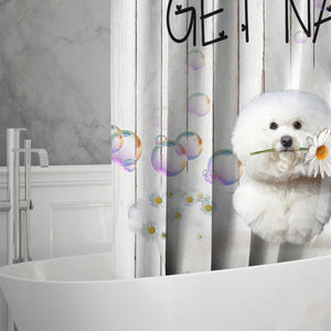 Bichon Frise03 Get Naked Daisy Shower Curtain