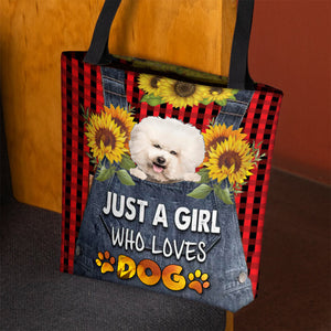 Bichon Frise 2-Just A Girl Who Loves Dog Tote Bag
