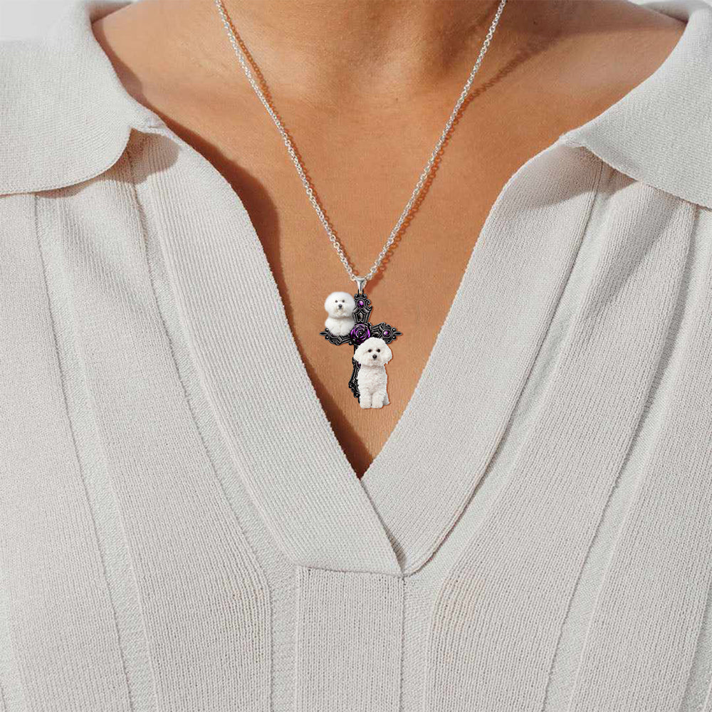 Bichon Frise Pray For God Stainless Steel Necklace